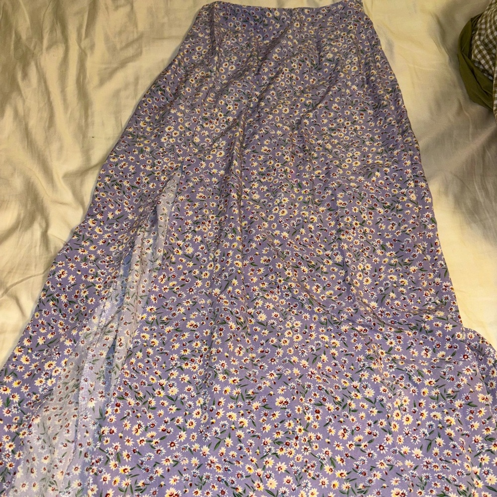 Purple Floral Skirt